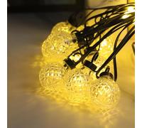 wisdom line Guirlande Lumineuse USB, 10 LED Boules Cristal, 3 Mètres, Télécommande et Minuterie, Étanche Intérieur/Extérieur (Ampoules à ananas)