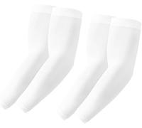 wisdom line Manchettes de Compression UV Protection Solaire, Lot de 2 Paires, Blanc, pour Sport/Travail/Couverture de Tatouage