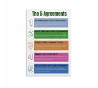 Wisdom Poster The Five Agreements Inspirational Quotes for Office Workplace Wall Art Decor(Unframed,08x12inch(20x30cm))
