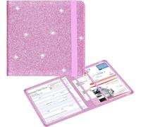 Wisdompro Car Insurance Small Document Holder - Premium Pu Leather Glove Box - Car Id Card Holder - Driving License Card Holder - Key Information Cards