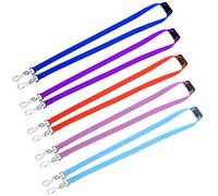 Wisdompro Lot de 5 lanières avec double crochet en J rotatif et boucle de déchirement de sécurité, cordon pour carte d'identité, clés (multicolore)