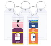 Wisdompro Lot de 5 porte-étiquettes de bagage étanches en plastique transparent pour valises de croisière avec fermeture éclair et boucles en acier pour navires de croisière - 7,1 x 19,1 cm
