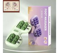 Wisdomshop Portable Dual Foot Massage Roller, Dual Foots Acupressure Tools, Dual Rollers Target Acupressure Points Effectively, Say Goodbye to Tired Feet, Perfect for Home, Office, Or Travel (Green)
