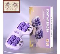 Wisdomshop Portable Dual Foot Massage Roller, Dual Foots Acupressure Tools, Dual Rollers Target Acupressure Points Effectively, Say Goodbye to Tired Feet, Perfect for Home, Office, Or Travel (Purple)