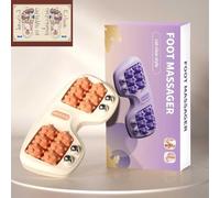 Wisdomshop Portable Dual Foot Massage Roller, Dual Foots Acupressure Tools, Dual Rollers Target Acupressure Points Effectively, Say Goodbye to Tired Feet, Perfect for Home, Office, Or Travel (Orange)