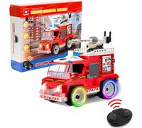 Wise Block W Voiture Télécommandée Jeu De Construction-Moteur De Pompier Télécommandé,Modèle Céduit De Camion De Pompiers À Construire 296 Pcs,Jouet Enfant 8 9 10 11 12+ Ans Garcon Fille