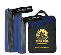 Wise Owl Outfitters Serviette De Camping - Microfibre Ultra Compact Séchage Rapide - Idéal pour La Remise en Forme, La Randonnée, Le Yoga, Voyage, Sports Et La Salle De Gym Large 24x48 Bleur Royale