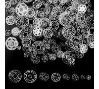 Wisebom 150 Paires Boutons-Pression Invisibles Plastique, Boutons-Pression à Coudre Invisible Bouton Plastique Invisible pour Vêtements Artisanat Couture Fournitures Bricolage(7mm 11.5mm 15mm 21mm)