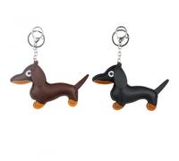 Wisebom 2 Pièces Porte Clef Cuir Teckel, Porte-clés Animal Teckel Porte-clés en Cuir PU Porte-clés Chien en Cuir pour Personnes Préférées Hommes Femmes Enfants Anniversaire Cadeau
