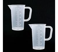 Wisebom 2 Pièces Transparent Verre Doseur, Becher Gradué en Plastique, Mini Verre Doseur Cuisine, Tasse à Mesurer avec Poignée pour les Mesures en Laboratoire de Cuisine