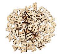 Wisebom 200 Pièces Lettres en Bois, Alphabet en Bois pour Non Peints Bricolage Décorations, Lettre Majuscule Couleur Naturelle pour Enfants Début Éducatifs Jouets d'Apprentissage Jouets Jeux