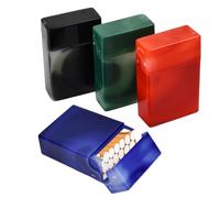 Wisebom 4 Pcs Boîte à Cigarettes Plastique, Étui à Cigarettes Portable, Porte Cigarettes Femme Anti-Extrusion/Protège la vie Privée (Noir Vert Bleu Rouge)
