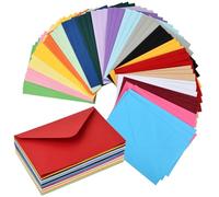 Wisebom 60 Pièces Enveloppes Colorées Dans, 160 mm x 110 mm Mini Enveloppe de Couleur Enveloppes de Cartes Cadeaux 20 Couleurs pour Cartes de Voeux Invitation Au Mariage