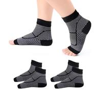 Wisebom Attelle Cheville Sport 2Paires, Chaussettes de Compression Orthopédiques pour Homme et Femme Neuropathie Socken Bandage de Cheville Maintien pour Fasciite Plantaire, Entorse de La Cheville,S/M