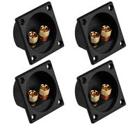Wisebom Bornier Haut Parleur, 4pcs 2 Voies Bornier Enceinte Accessoires Enceinte Terminal Binding Post pour Subwoofer Box Tower Speakers Carré Fiches Câble Bornes