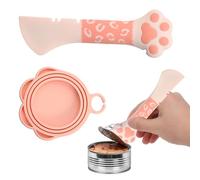 Wisebom Couvercle Boite de Conserve, Couvercle Conserve avec 1 Cuillère pour Boîtes, Universels en Silicone Couvercles de Boîtes pour Aliments Pet Food Can Lids pour Chats et Chiens (Rose)