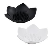 Wisebom Lot de 2 Porte-Savon en Silicone, Boîte à Savon avec Drain de Vidage, Porte Savon en Forme de Fleur, Salle de Bain Support Savon Antidérapant pour Savon Éponges Salle de Bains Douche Cuisine