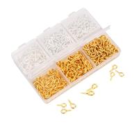 Wisebom Lot de 400 pièces Piton à Visser Mini Vis à Œillets Vis à Oeil de Mouton Yeux Vis Crochets Crochet a Visser Boulon à Anneau pour Travaux Manuels Travaux DIY Bijoux Christmas（3 Tailles）