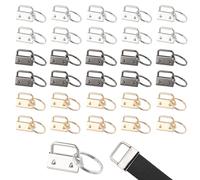 Wisebom Matériel Porte-Clés 30Pcs Key Fob Hardware Matériel, Key Fob Hardware Wristlet, Clip de Queue de Sangle Bricolage en Métal, Pince Porte-Clés Bracelet pour Tissu de Longe Fait Main Bricolage