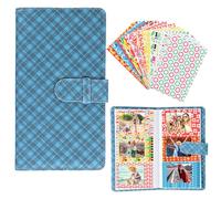 Wisebom Mini Album Photo Format 108 Poches 3 Pouces Polaroid Album pour Appareil Photo Instantané Fujifilm Instax Mini 12/11/8/9/7s/25/70/90 avec 20 Film Autocollant (Plaid bleu)
