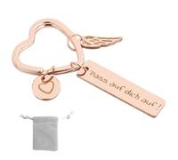 Wisebom Porte Clef Femme, Porte Clé Voiture, Porte Clef Soeur Porte-Clés Cadeau Noel Femme, Meilleure Amie Cadeau (Or Rose)