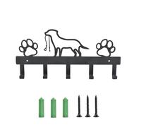 Wisebom Porte-Manteau Mural pour Chien, Accroche Porte Clé en Métal Accroche Crochets et Patères pour la Maison Patere Murale Chien et Empreintes avec 5 Crochets pour Porte Salon Cuisine