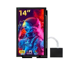 wisecoco Écran LCD 14 pouces pour Lian Li O11 Mini PC Case FHD 1920x1080 Remplacement PC Secondaire Display HDMI 72% NTSC (Noir)