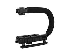 Wisecoco Poignée De Stabilisation d'action Vidéo, Stabilisateur De Poche pour Caméscope en Alliage D'aluminium Et ABS De Type U pour Caméscope