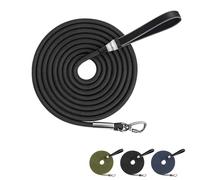 Wisedog Laisse pour Chien 12 mm d'épaisseur Robuste Noir 3 m | Corde ronde en nylon, prise en main et confortable, coutures renforcées, mousqueton stable, pour l'entraînement et la vie