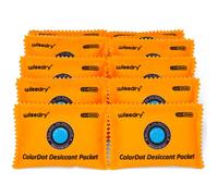 wisedry 100g x 10 paquets de déshydratant rechargeables, paquets de déshydratant en gel de silice de couleur, absorbeurs d'humidité réutilisables pour valises, coffre-fort pour armes, boîte à outils