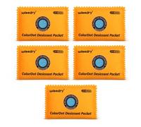 wisedry 100g x 5 paquets de déshydratant réutilisables, paquets de déshydratant en gel de silice coloré rechargeables, absorbeurs d'humidité pour valises, coffre-fort, filaments 3D, électronique