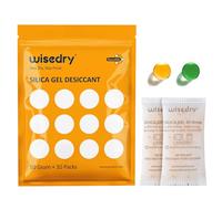 wisedry Lot de 10 sachets déshydratants en gel de silice pour micro-ondes - 50 g - Sachets déshydratants à réactivation rapide avec perles indicatives pour placard, coffre-fort, salle de bain -