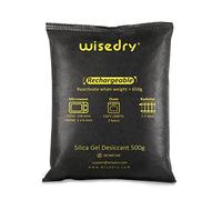 wisedry Lot de 2 sachets de gel de silice réutilisables pour déshumidificateur de voiture, 1 kg [2 x 500 grammes] Sachets déshydratants réactivés rapidement pour éliminer la buée et l'humidité du