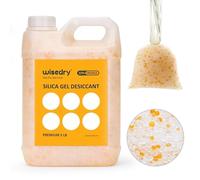 wisedry Perles de Gel de silice réutilisables avec indicateur de Couleur - Rechargeable - Gel de silice - Déshydratant en Vrac - avec 10 sachets en Organza