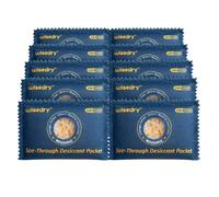 Wisedry Sacs de gel de silice transparents [10 x 100g], sacs déshydratants avec indicateur de couleur, réutilisables, déshumidification sûre, sacs de déshumidification résistants à la chaleur