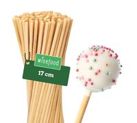 wisefood Bâton pour cake pop, 100 pcs. Bâtonnets en bois 17 cm, bâtonnets noirs pour cake pop, Candy Lollipop Sticks en bois de bouleau
