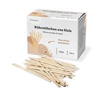 wisefood Lot de 1000 agitateurs à café en Bois 14 cm 100% biodégradables 100% Naturel, Stable, respectueux de l'environnement Emballage sans Plastique (1000, 14 cm)