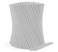 wisefood Lot de 500 pailles en papier blanches Ø 6 mm x 20 cm, sans PLA/PE, pailles jetables biodégradables en papier solide