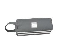 WISEHUBY Jolie trousse à crayons pour enfants - Sac à crayons portable en toile - Sac de rangement pour fournitures scolaires - Double couche - Trousse à crayons pour étudiant, gris, A