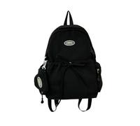 WISEHUBY Sac d'école pour enfants en nylon de grande capacité Sac à dos léger pour garçons et filles, Noir-L, A