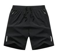 WISEHUBY Short de sport d'été pour hommes Cool Sportswear Short de course Pantalon décontracté Gym Fitness Entraînement Jogging Short Pantalon Hommes Noir Gris