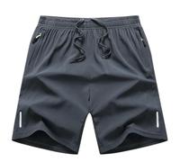 WISEHUBY Short de sport d'été pour hommes Cool Sportswear Short de course Pantalon décontracté Gym Fitness Entraînement Jogging Short Pantalon Hommes Noir Gris