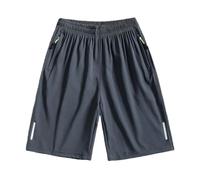 WISEHUBY Short de sport d'été pour hommes Cool Sportswear Short de course Pantalon décontracté Gym Fitness Entraînement Jogging Short Pantalon Hommes Noir Gris