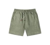 WISEHUBY Short d'été fin en lin pour homme, ample et décontracté, pantalon de 12,7 cm, coton et lin, respirant, adapté pour la plage et le sport