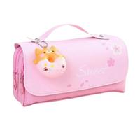 WISEHUBY Trousse à crayons grande capacité pour fille - Double couche - Campus - Sac Kawaii - Lavande