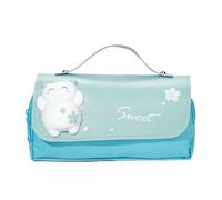 WISEHUBY Trousse à crayons grande capacité pour fille - Double couche - Campus - Sac Kawaii - Noir