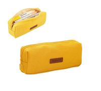 WISEHUBY Trousse à crayons pour étudiant, trousse de maquillage, papeterie de bureau, organisateur coréen pour fournitures scolaires, jaune, A