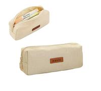 WISEHUBY Trousse à crayons pour étudiant, trousse de maquillage, papeterie de bureau, organisateur coréen pour fournitures scolaires, beige, A