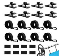 WiseJoy Enrouleur de piscine - Lot de 8 sangles de fixation et pinces - Accessoires pour bâche de piscine