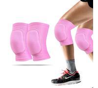 WiseJoy Genouillères de sport unisexes, rose, 2 pièces | Épais volley-ball, doux, élastique, antidérapant, pour la danse, le football, le volley-ball, le basket-ball, le yoga
